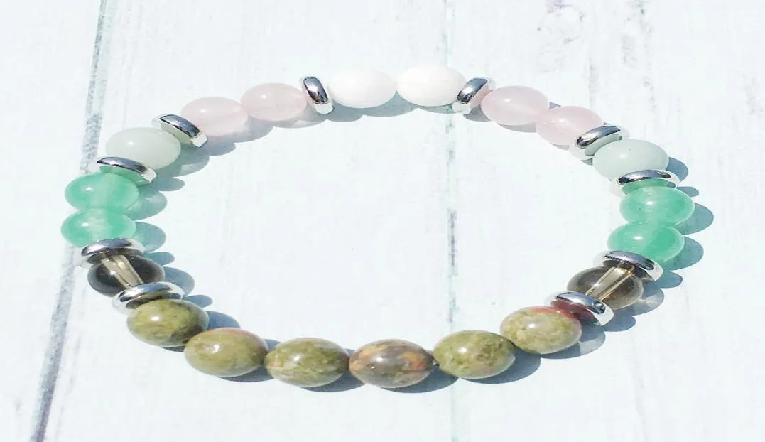 MG0399 New Design Unakite Jasper Bracelet for Women Natural Moonstone Rose Quartz Bracelet Negative Balance Energy Jewelry9355797