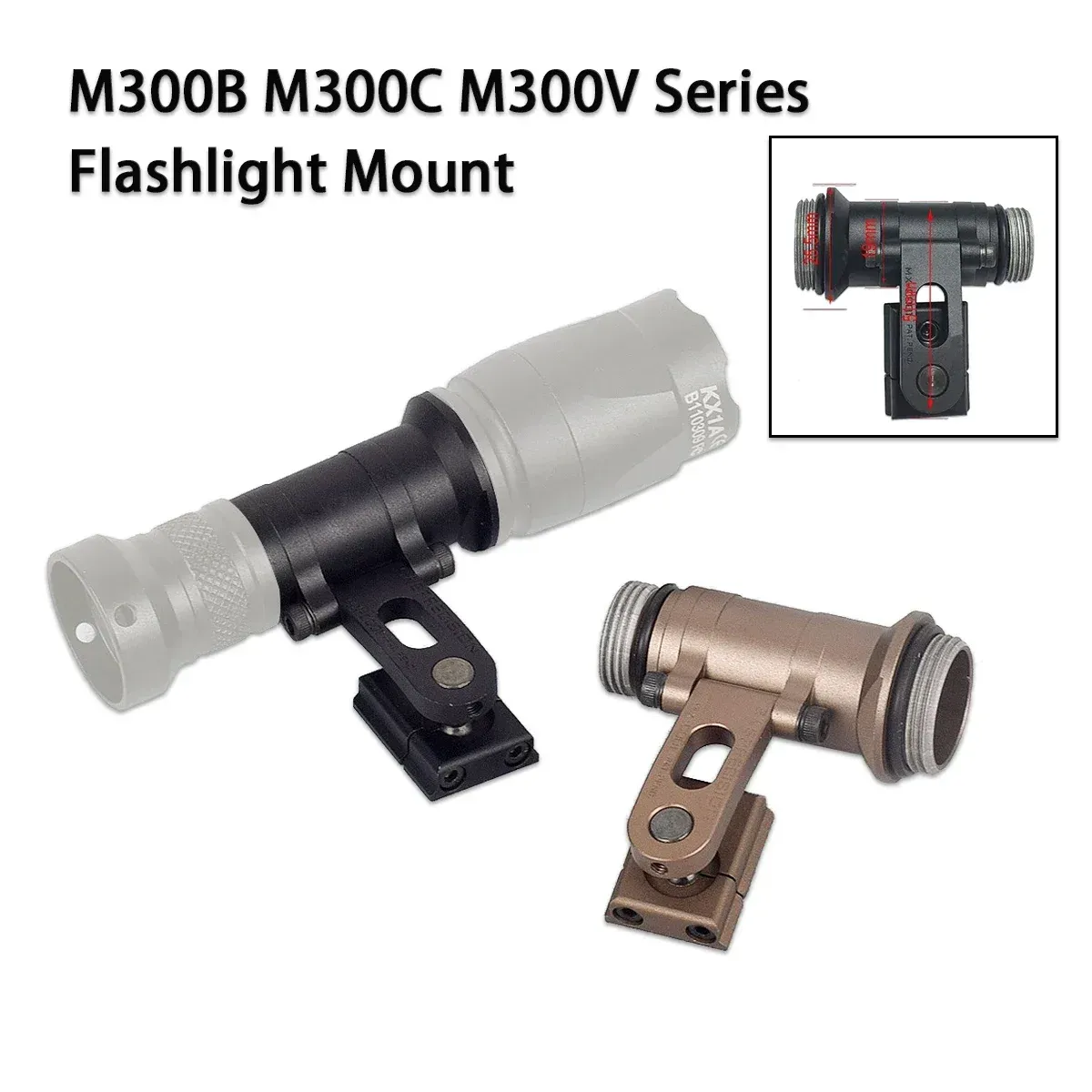 SCOPES TRATICAL SUREFIRE M300B M300C M300V Series ficklampa för båghjälmskenan Hunting Intergrated Weapon Gun LED Light Mount