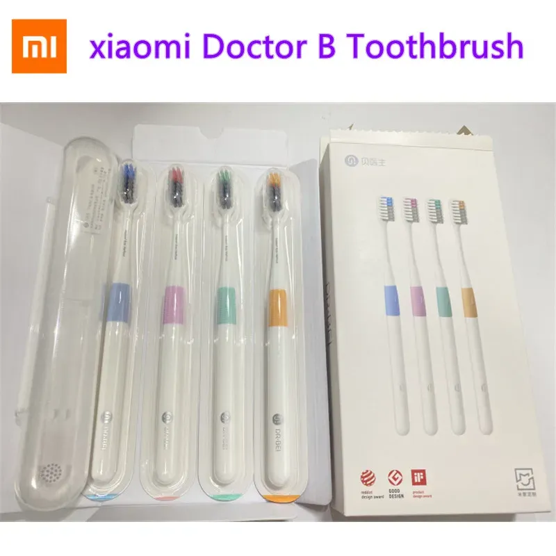 Heads NEW Xiaomi Doctor B Tooth Bass Method Better Brush Wire Including Travel Box B Toothbrush Adult Oral Cleaning Teeth For Couple