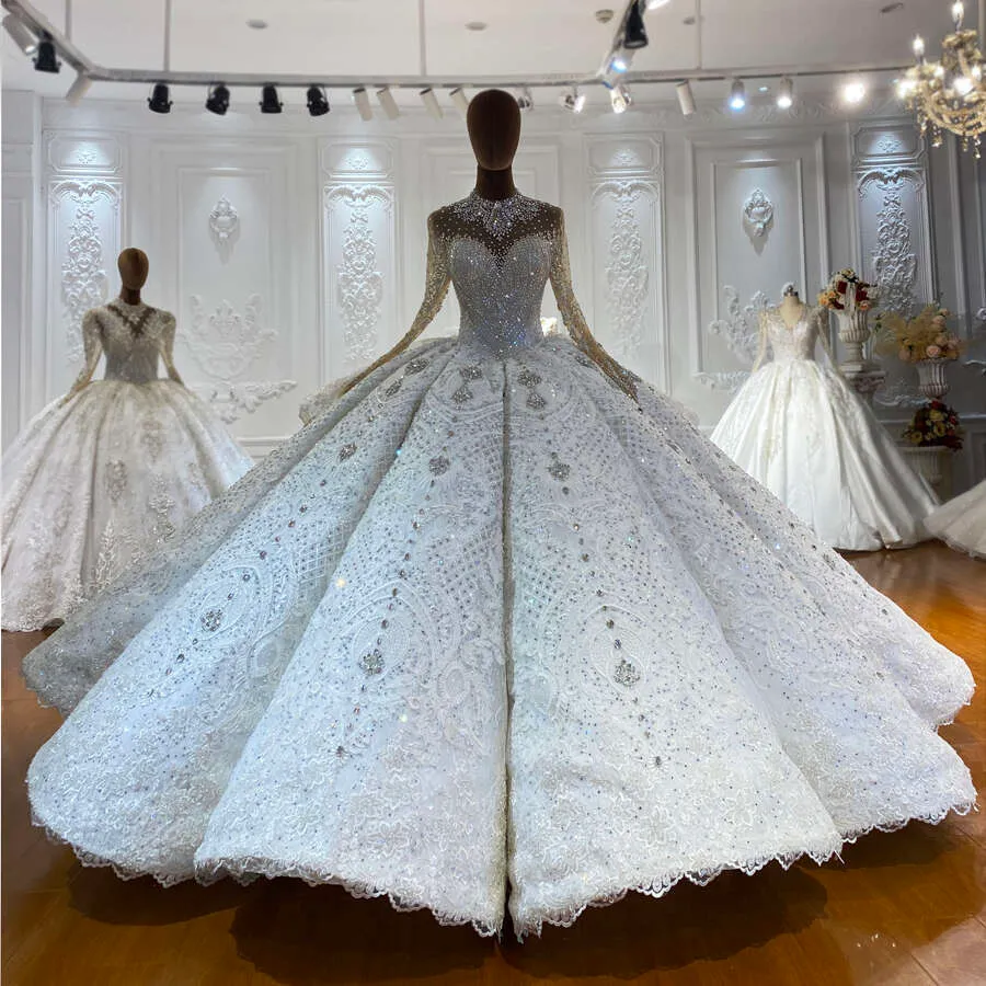 Custom Wedding Dress: Heavily Beaded Long Sleeve Ball... From Babynice888,  $2,272.37 | DHgate.Com