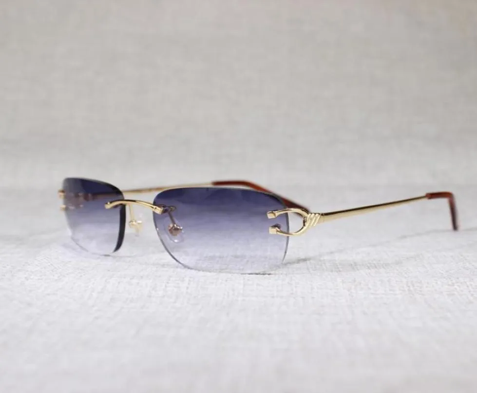 Okulary przeciwsłoneczne Vintage bez krawędzi C Wire Mężczyźni Oczanki Oczanne okulary Kobiety owalne okulary do metalowej ramy Oculos Gafas2067431