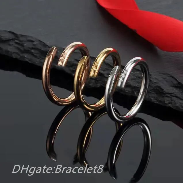 Designer Love Ring Nail Rings European and American Fashion Street Rings Casual Casual Classic Gold Sier Rose Bijoux de haute qualité en option taille 5-11