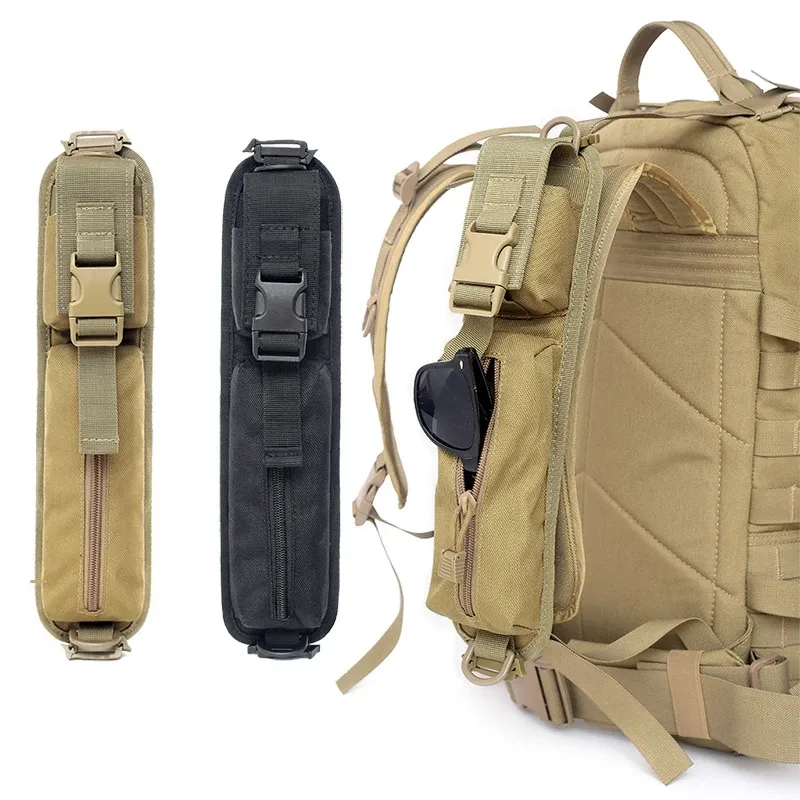 Packar Tactical Shoulder Strap Sundries Påsar för ryggsäck Tillbehör Pack Falllamp Pouch Molle Outdoor Camping EDC Kits Tools