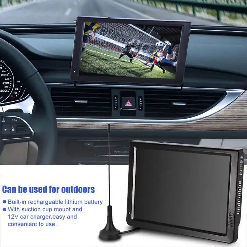 Kontroll LeadStar TV Smart TV 12'Inch Digital Television ATSC Portable TV 1080p Video Player for Home Car LCD TV US Plug