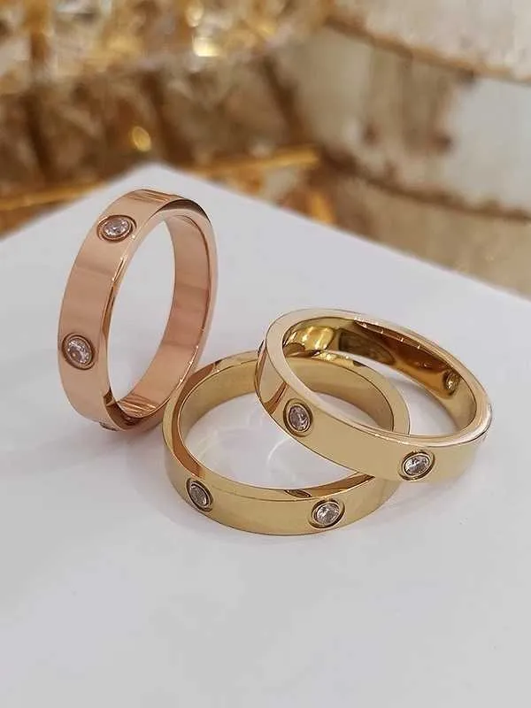 Designer Fashion Rose K Gold Mosang Stone Ring Womens Advanced r Mens T Family Carter Couple U440