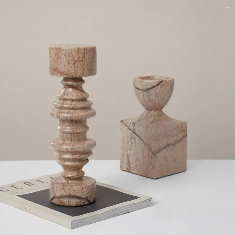 Portabandini leggeri di lussuoso marmo di marmo medievale figurine architettoniche per il salotto per abitazioni Office di decorazione morbida per la casa.