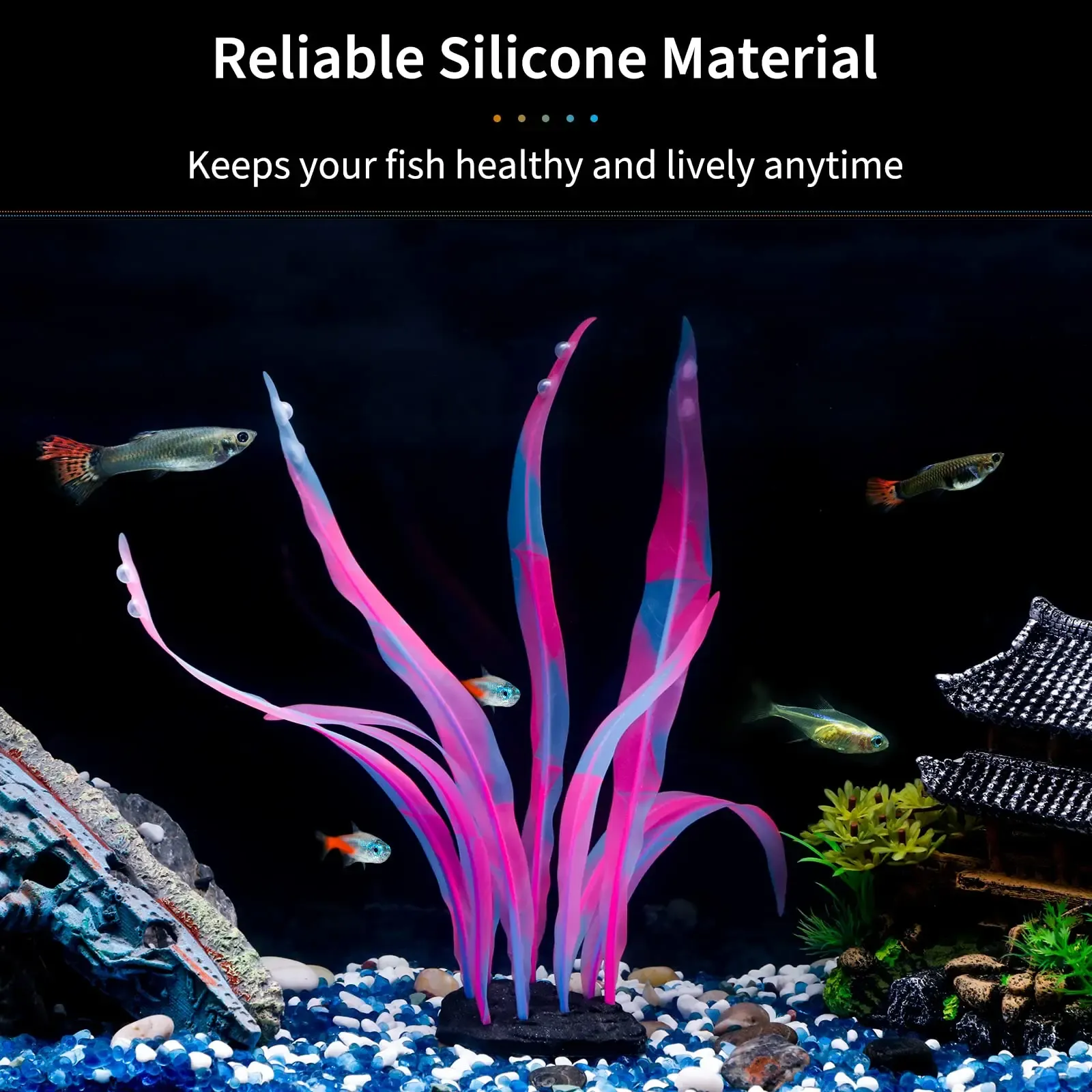 Aquários Aquários luminosos artificiais artificiais ornamentos de algas marinhas de peixes Paisagismo de aquário Mobilia