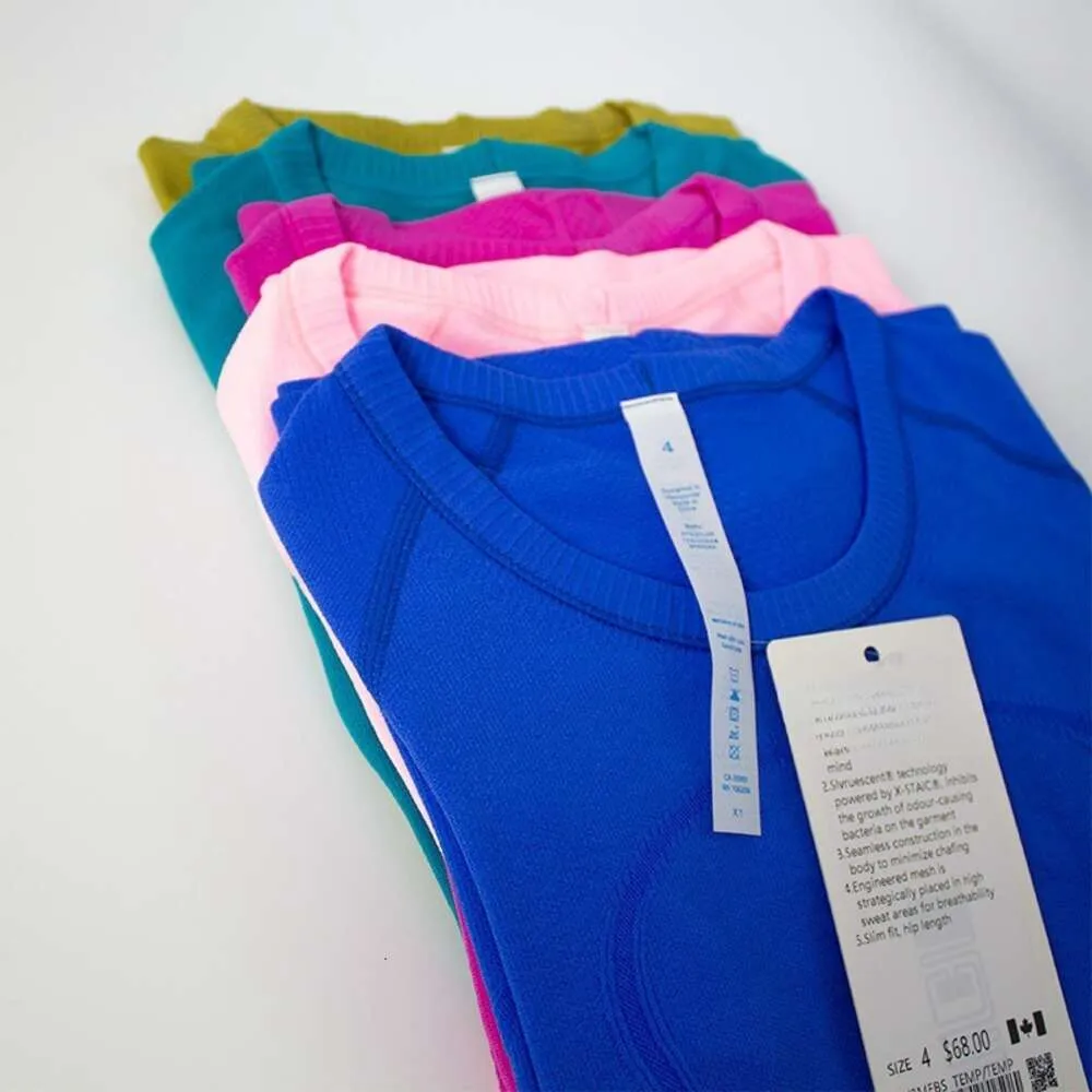 Yoga Luwomens Swift Shirt Long manche de couleur solide Sports Fabrication de la taille serrée Shirts Sportswear Lululy Lemenly Women Top High Qualit 999 268