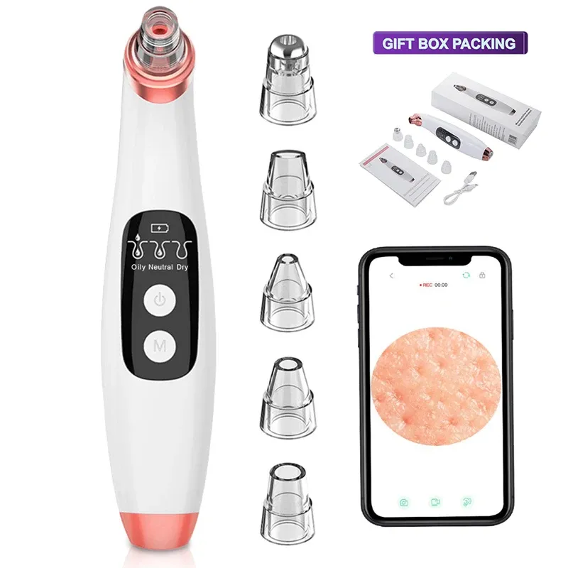 Skrubber BJI Visual Blackhead Remover Vacuum Sug Pore Cleaner Acne Point WiFi Black Spot Extractor Ansiktsrengöringsverktyg Dropshipping