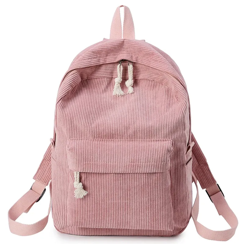 Ryggsäckar kvinnors ryggsäck skolväska kvinnor skola ryggsäck väskor corduroy ryggsäck tonårs ryggsäckar för flickor feminin axelväska 133