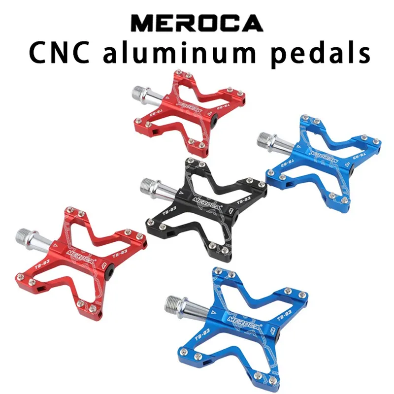 Lights MEROCA Ultralight Folding Bike Pedal Mountain Bike Pedal Lätt aluminiumlegering Du Bearing Pedal Bike Parts Pedals