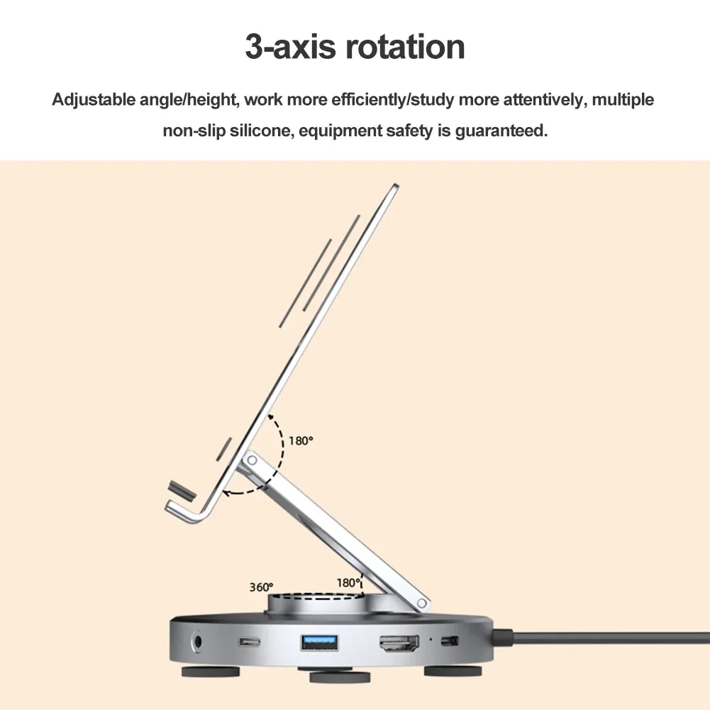 Hubs USB C Dock Station Swivel Stand USB3.0 Dongle Dogling Station 10 Гбит/с hdmic -совместимый порт для паровой палубы/выключатель/Asus rog союзник