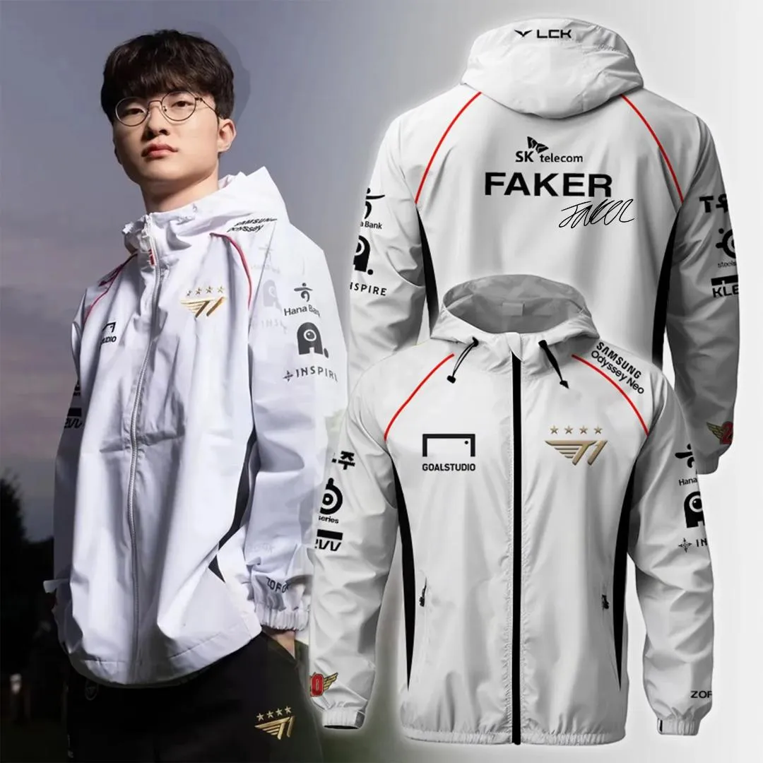 Men's Hooded Short Jacket with Zipper Closure Floral Applique