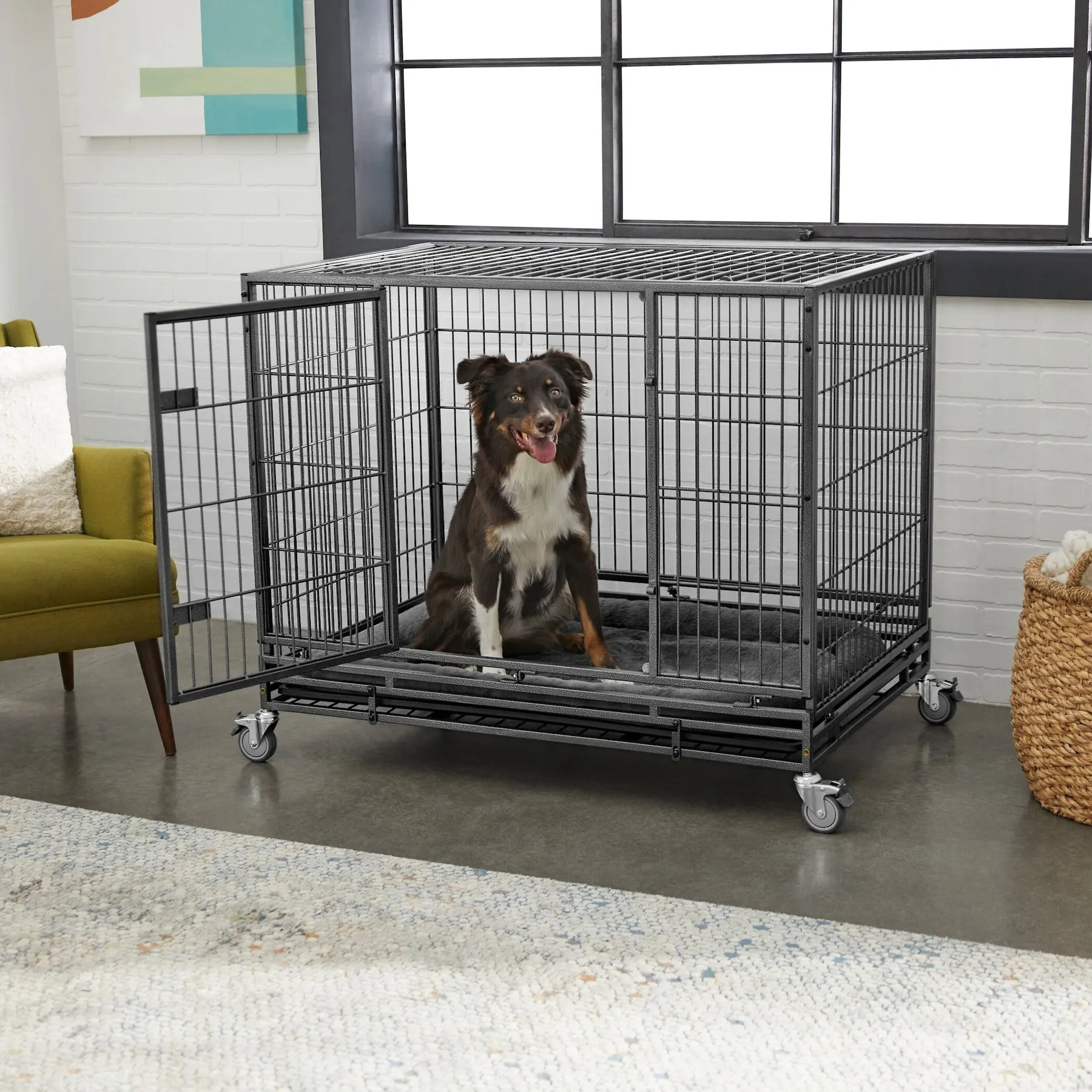 Wire Crate Frisco Fold Carry Single Door Dog Crate Lightweight