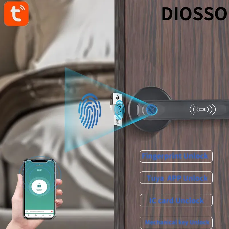 Contrôle de la porte de verrouillage intelligent Empreinte digitale électronique avant la poignée de palmier étanche extérieure ttlock la porte de la porte de luxe.