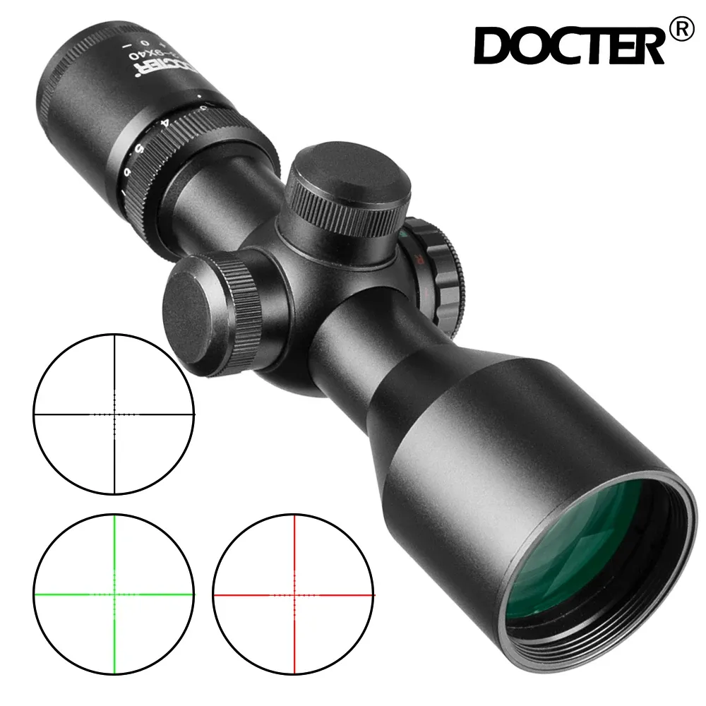 Scopes Tactical 39x40 compacte Scope Mildot / Rangeder Retiticle Hunting Riflescopes Réticule de réticule ajuste le support de rail 11 mm / 20 mm