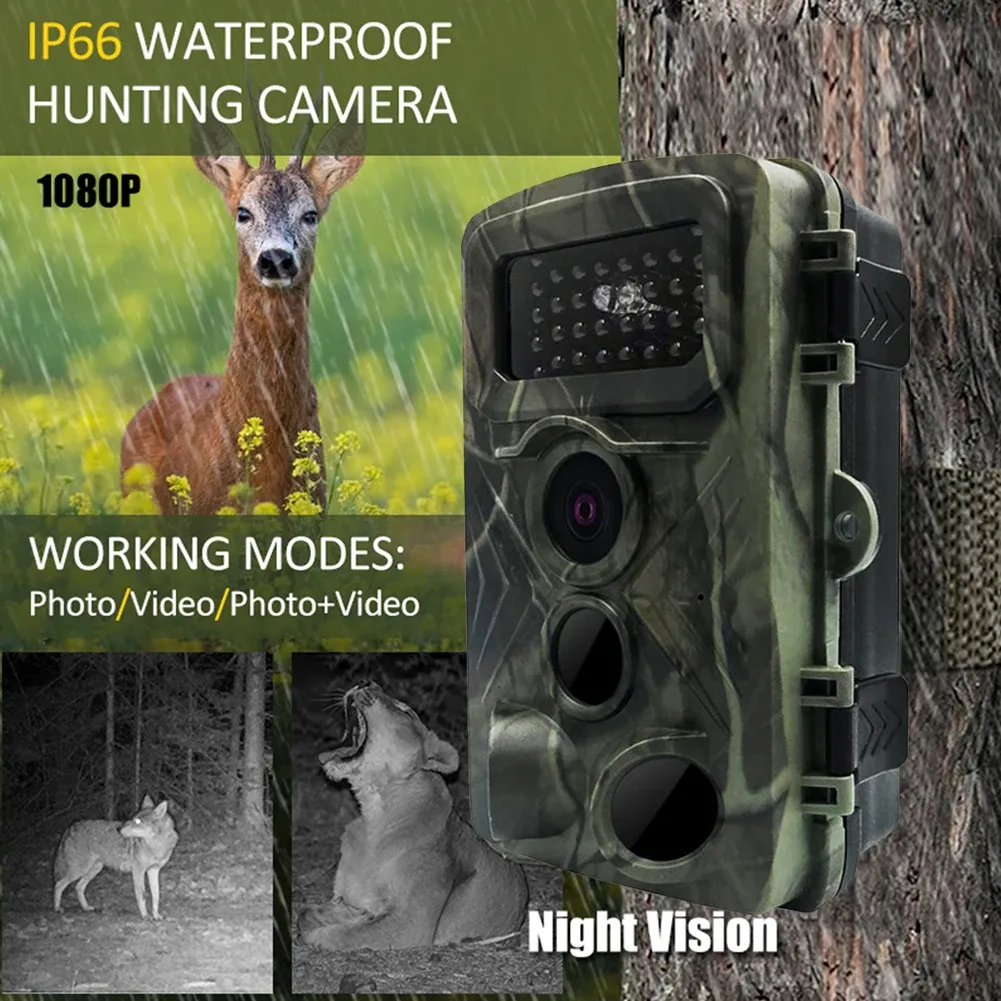 Kameror Ny 36MP 1080p Trail Camera With Night Vision Motion Aktiverad 0,2s Trigger Time Waterproof Outdoor Wildlife Hunting Camera