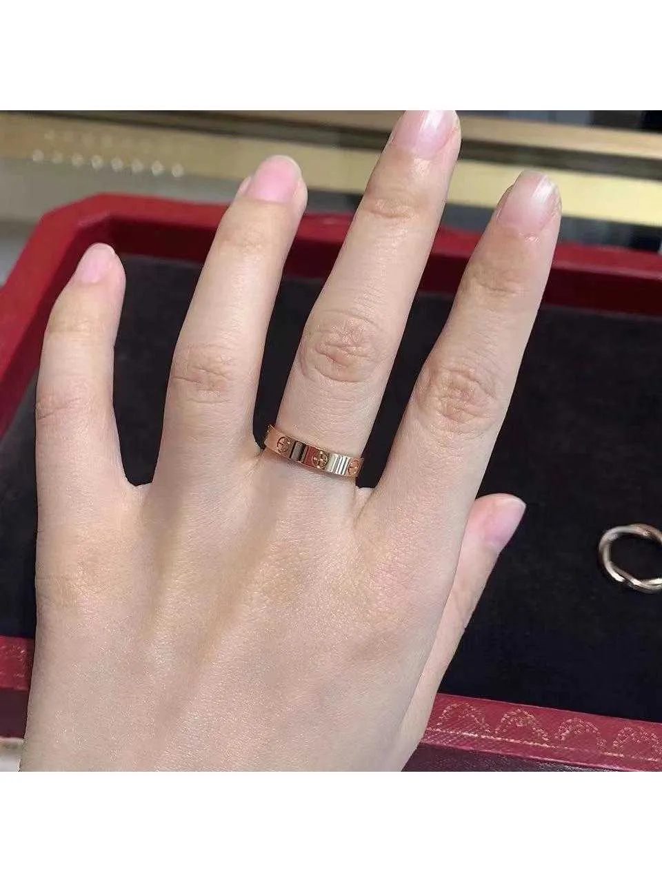 Designer Popular Carter High Edition 18K Rose Gold Ring Ring Au750 Men e Womens Wedding Love Signature Vujm