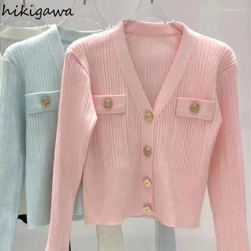Damesbreien Knitwear Cardigan Jackets Women kleding V-Neck lange mouw roze sueter mujer mode gebreide trui tops trekken femme
