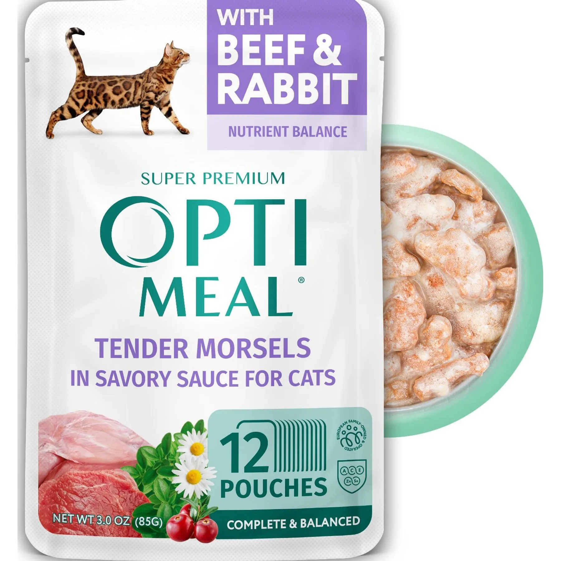 Optimeal® Tender Morsels With Beef & Rabbit In Savory Sauce For Adult Cats (3 oz) Optimeal® Tender Morsels With Beef & Rabbit In Savory Sauce For Adult Cats (3 oz)