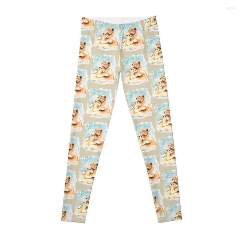 Actieve broek Lion Mom en Baby Cub - Psalm 31:42 Bijbelvers Christian Design Leggings Legging Sport Dames