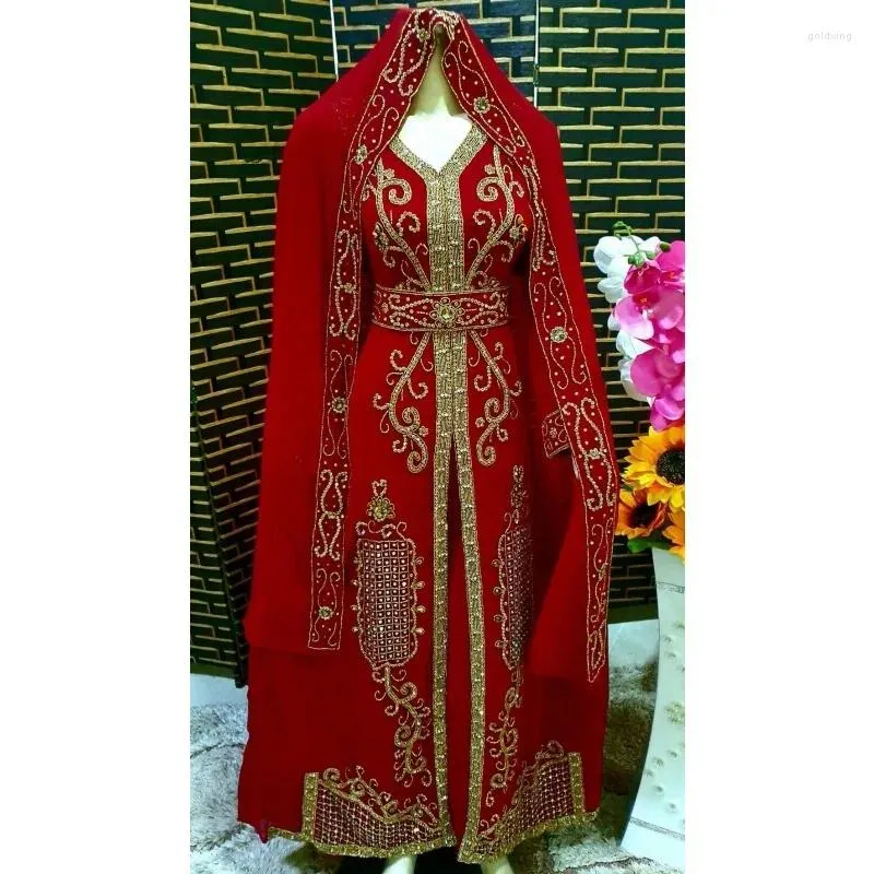 エスニック服アフリカのドレスファンシーアバヤドバイカフタンフォーマルビーズモロッコの女性のためのカフタン