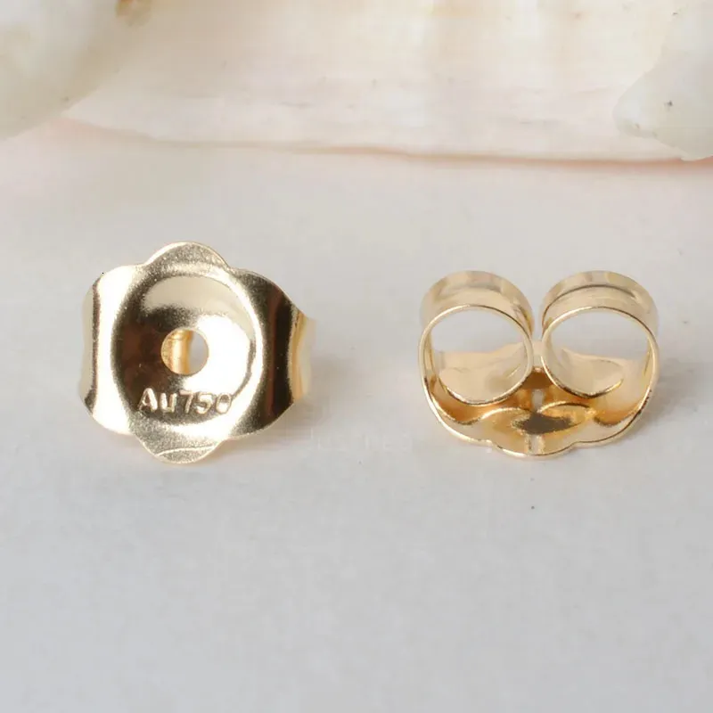 AU750 18K Gold Earnut solide 18 Karat Boucle d'oreille Backs pour bijoux DIY FAIRE ACCESSOIRES ACCESSOIRES 240410