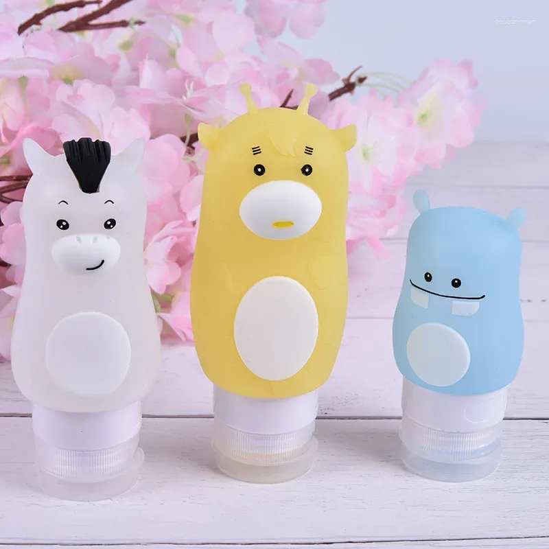 Storage Bottles Hippo/Horse/Giraffe Shape Cute Emulsion Dispensing Bottle Silicone Portable Cosmetics Shampoo Container Beauty Travel