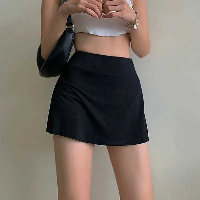 Skirts Xingqing Mini y2k Tennis Skirt Women Summer High Waist Wrap Skirt Miniskirt with Lining Shorts 2000s Aesthetic Skirts Strtwear Y240420