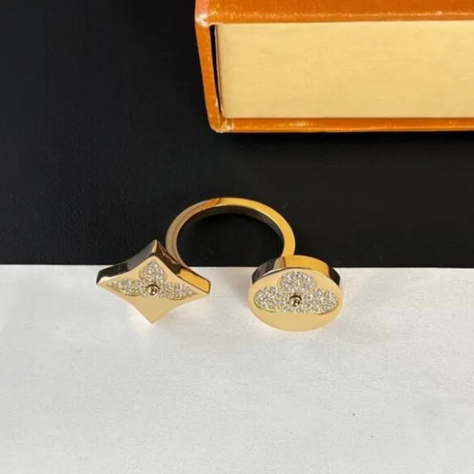 Designer nunca desaparece 18K Band Rings Band Rings de luxo de luxo de luxo Anel de anel de anel de aço inoxidável Crystal Ajustável Acessórios de jóias de moda de moda