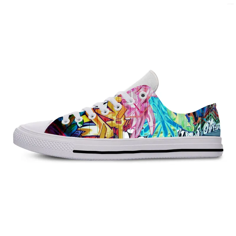 Scarpe casual estate cool uomini donne harajuku in stile colore graffiti hip hop unisex classic high help board moda