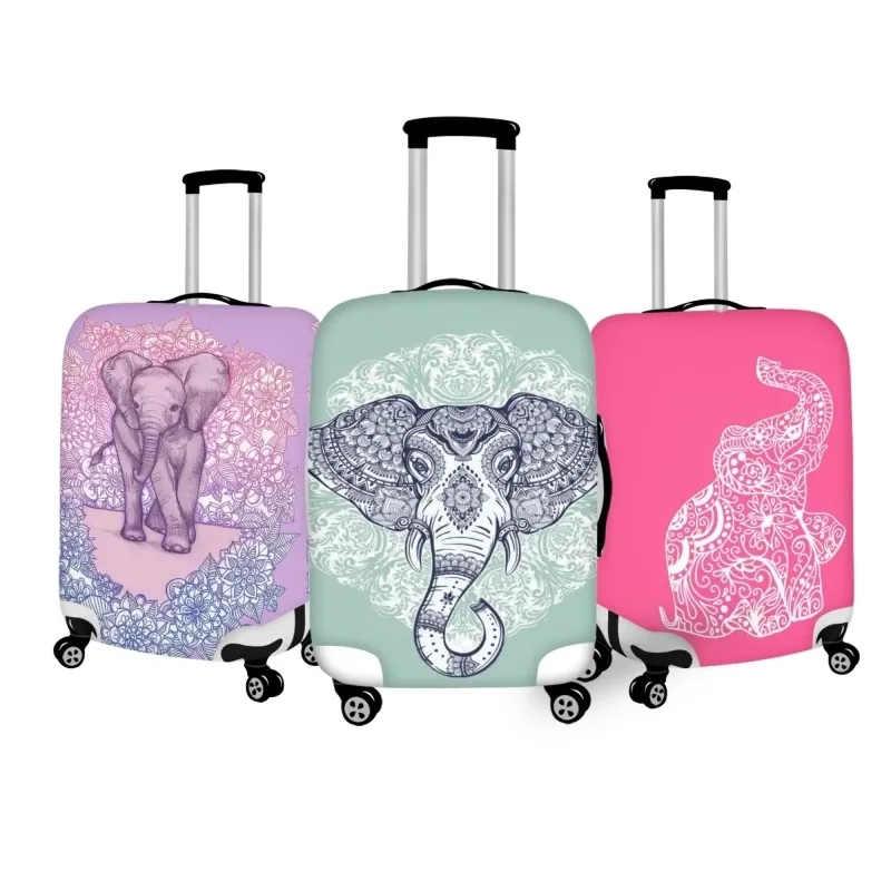 Tillbehör Mandala Elephant Print Bagage Cover Elastic Trolley Case Protective Covers for Travel Antidust resväska för 1832 tum