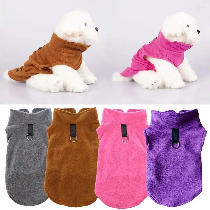 Köpek Giyim Sıcak Polar Evcil Hayvan Giysileri Düz Renk D-BUCKLE TÜZLEME HOODIES KIŞ KALIN KALICI YÖNETİM KAT YEŞEK