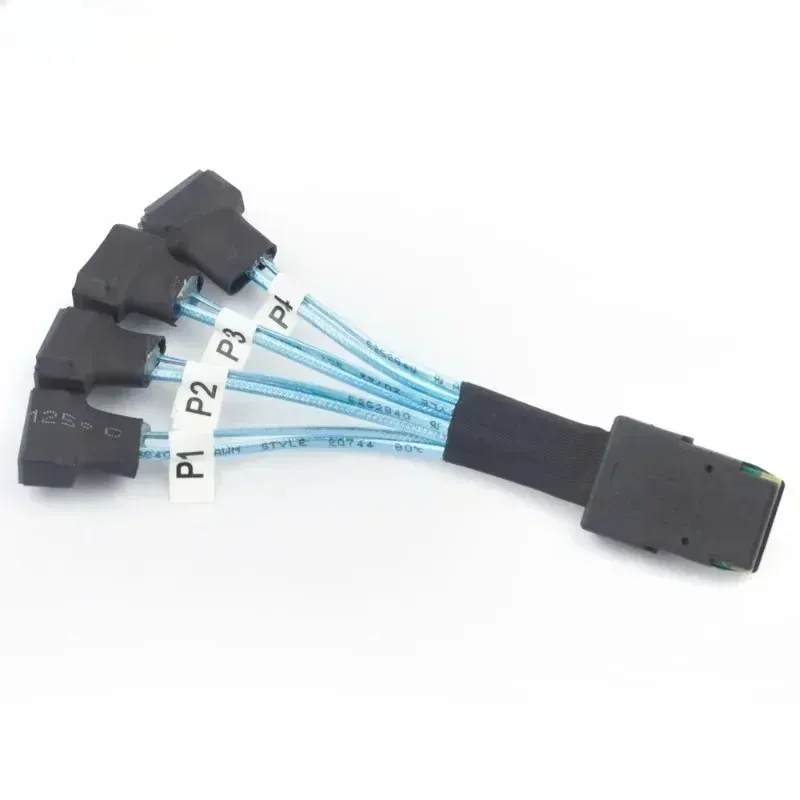 2024 Mini SAS SFF-8087 tot 4x SATA Male 3.0 SSD High Speed Data Transfer Cable 1 tot 4 0,3 m computerkabels die hardwarekabels verbinden, zeker,