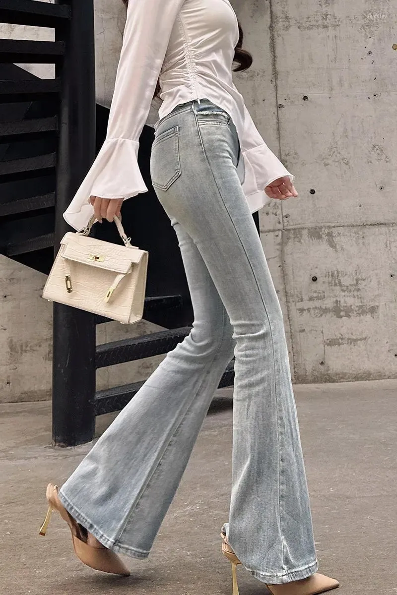 Women's Jeans DABUWAWA Tienda Vestidos Elegantes Para Mujeres Slim Boot Cut For Women Empire Flare Pants American Retro Y2k DA1ALJ004