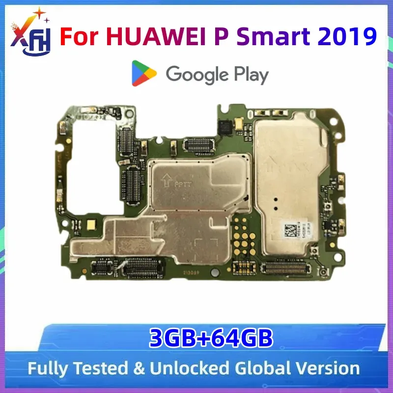 Contrôler la carte mère pour Huawei P Smart 2019, 64 Go Rom, panneau continu déverrouillé d'origine, avec Google Playstore installé