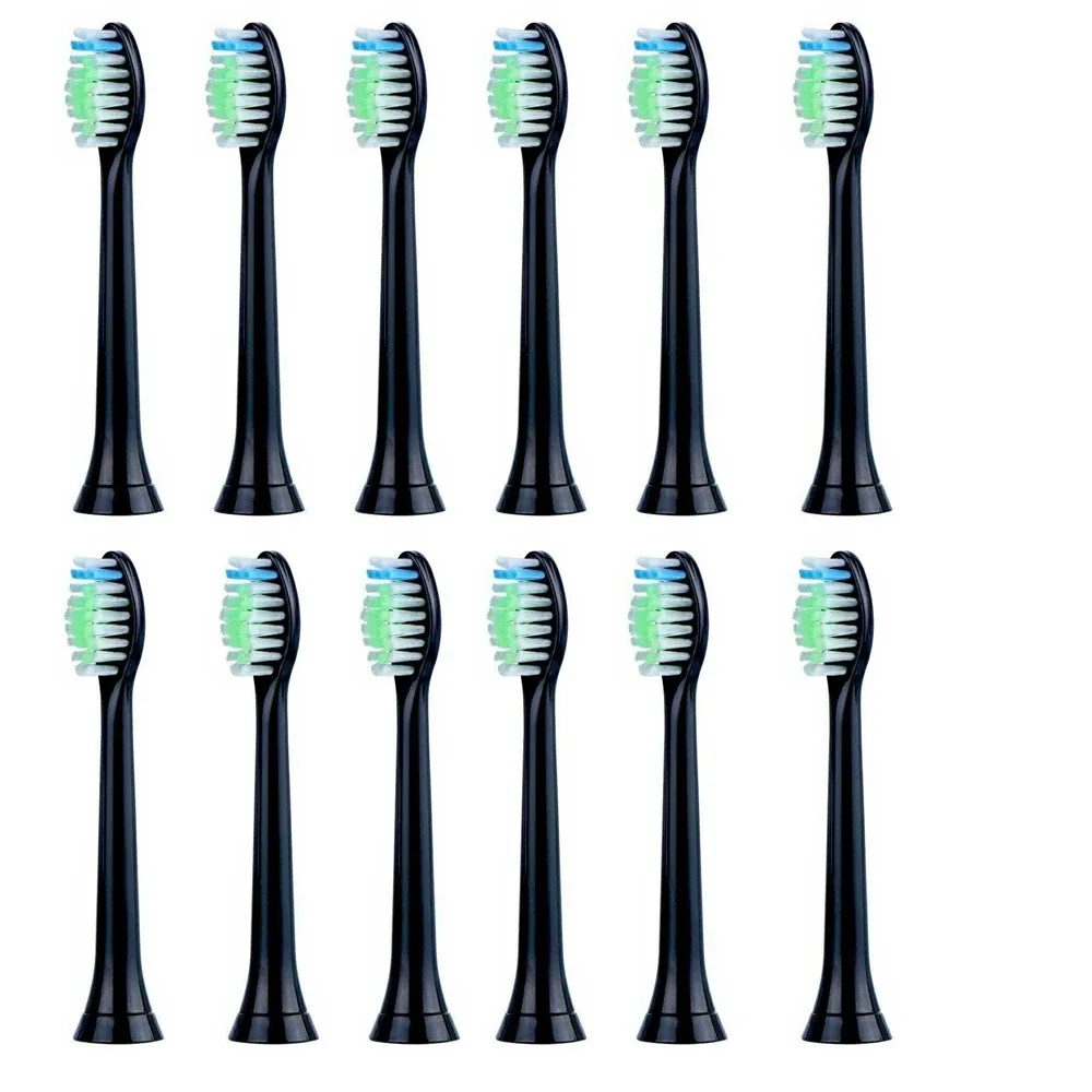 Teste di sostituzione dello spazzolino da denti da 12 pezzi per Philips Sonicare DiamondClean HX6064/65 Black