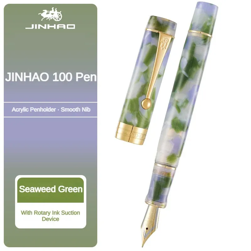 Pens Jinhao 100 Centennial Desin Fountain Pen Ef / F M / Bent Nib Golden Clip Business Office School Supplies Stacjonarne PK 9019
