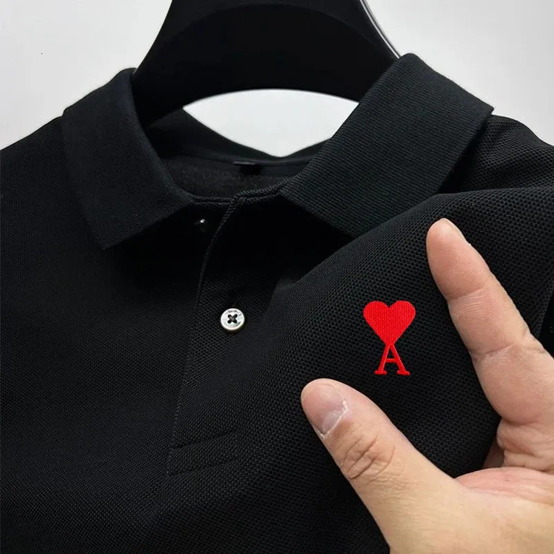 2024 Zomermensen Polo -shirt geborduurd korte mouwen vrijetijdsbedrijf Business Fashion Slim Fit Mens Polo Shirt 240420