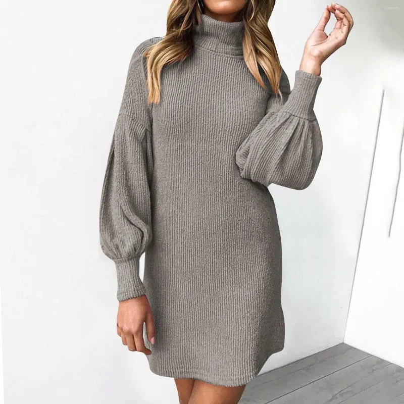 Casual jurken Vrouw voor tieners Girls Turtleneck lange mouw jumper mini trui kleding kleding