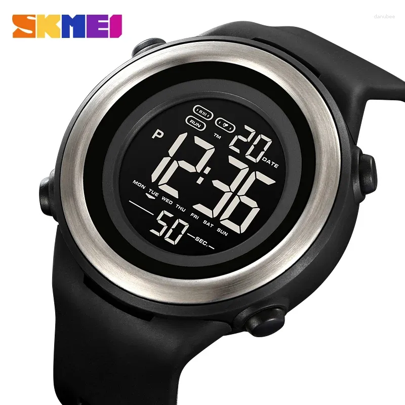 Wristwatches SKMEI Double Time Stopwatch Timer Alarm Clock Men's Electric Watch Army Green Waterproof LED Luminous 2265