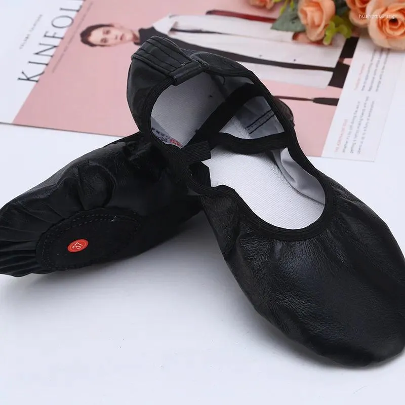 Dansschoenen zwart wit vlees rode meisjes leren ballet voor vrouwen meisje comfortabele varkenskin volwassen kinderen yoga gym dansen