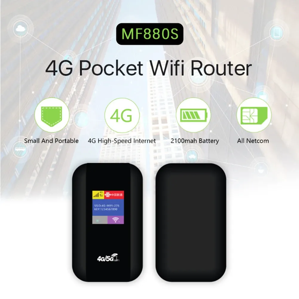 Yönlendiriciler Taşınabilir 4G WiFi yönlendirici ile SIM kart yuvası ile araba mobil wifi çıkarılabilir akü açık seyahat mini için güvenilir geniş bant