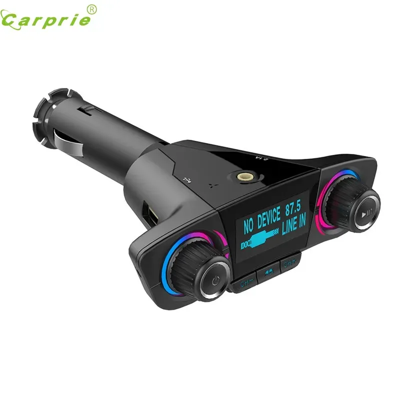 Kit Carprie Bluetooth Wireless Car Player MP3 Manifree CAR TRASMITTER FM A2DP 2.1A Visualizza LED LED FM FM