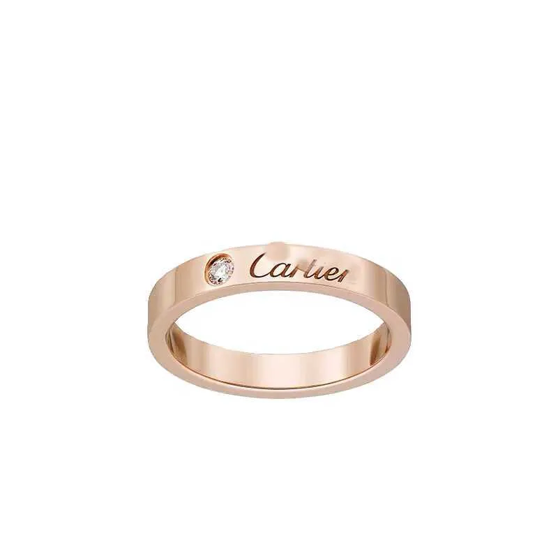 Designer Fashion Carter Signature Anello a diamante singolo Diamuta Rosa Coppia di coppia Adatto a donne con lusso leggero e di alto senso