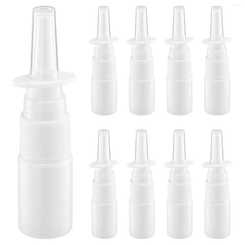 Bottiglie di stoccaggio spruzzati da 10 ml di spruzzatori di dimensioni di viaggio a nebbia ricaricabili per 20 % (bianco) nasale
