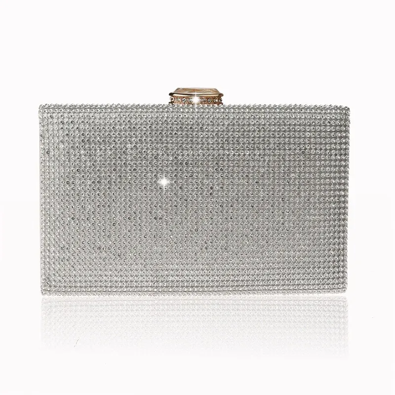 Plånböcker Kvinnlig koppling 2022 Luxury Handväskor Diamond Evening Bag Bling Banket Party Wedding Purses Clutch Wallet Gold Silver WY196