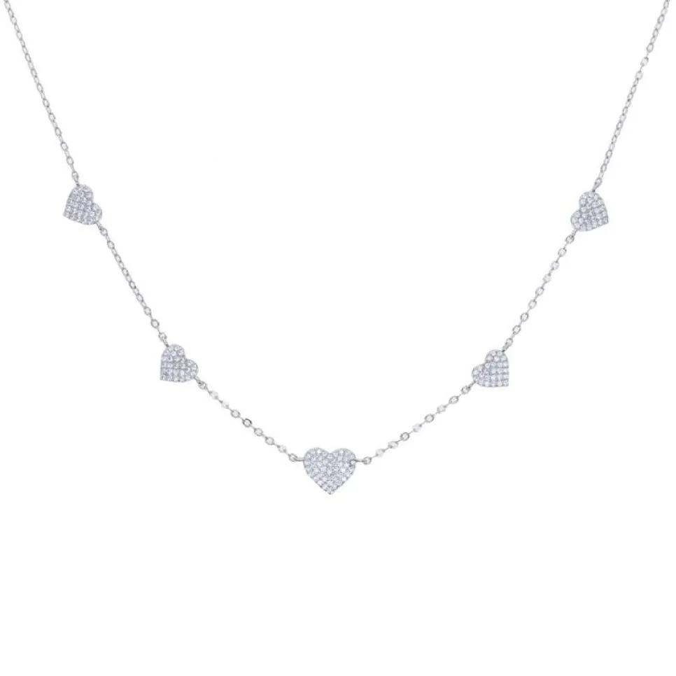 Couleur argent en or Collier pendentif coeur délicat délicat