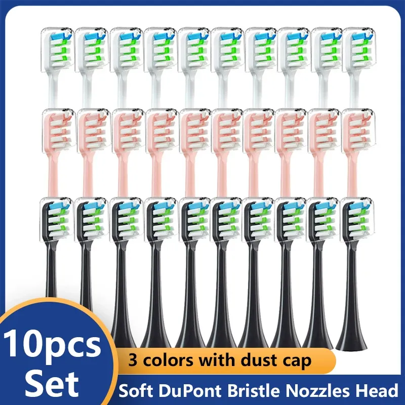 Huvuden 10st ersättare för SOOCAS X3/X3U/X5 Tandborstehuvuden Sonic Electric Tooth Brush Munstycket Byt ut smart borstehuvud