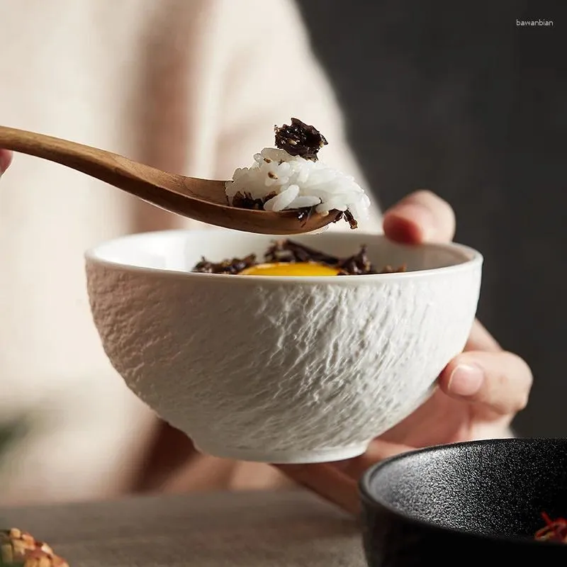 Tigelas tigelas de grãos criativos tigela de arroz de cerâmica rede de cerâmica vermelha japonesa sobremesa de fruta sopa de tabela de mesa